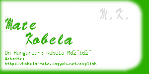 mate kobela business card